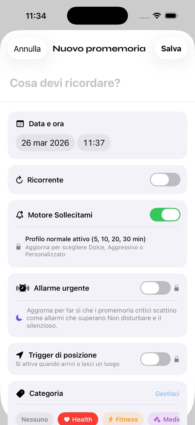 Templates screen