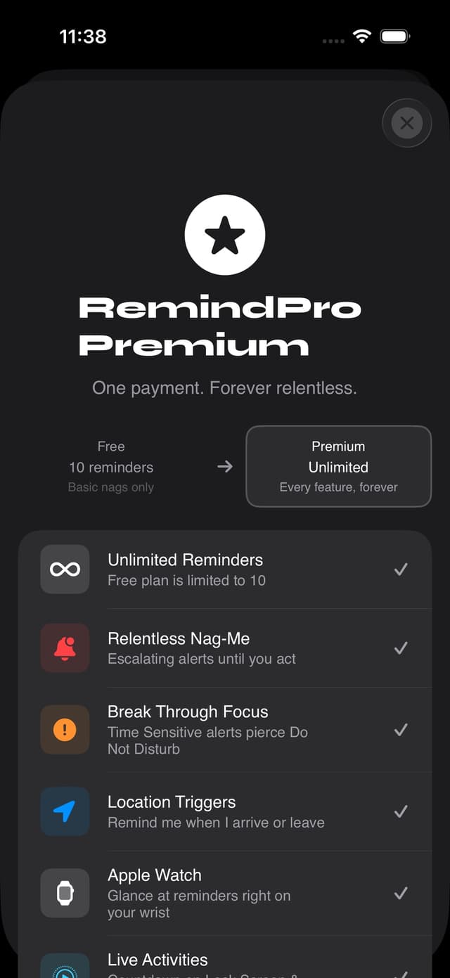 Premium paywall screen